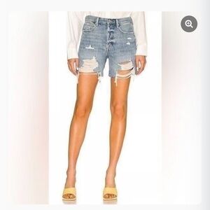 Pistola Blue Distressed Jean Shorts